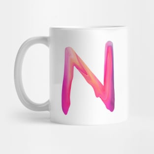 Letter N In Vibrant Watercolor Mug